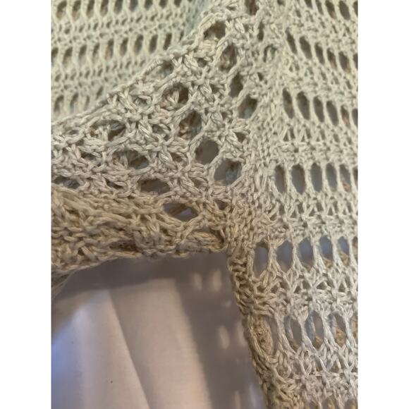 LuLu's Balmy Breeze Size Medium Crochet High waist Pants Beige - Picture 4 of 7